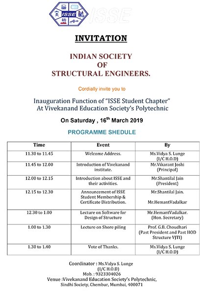 Inauguration function of ISSe student chapter